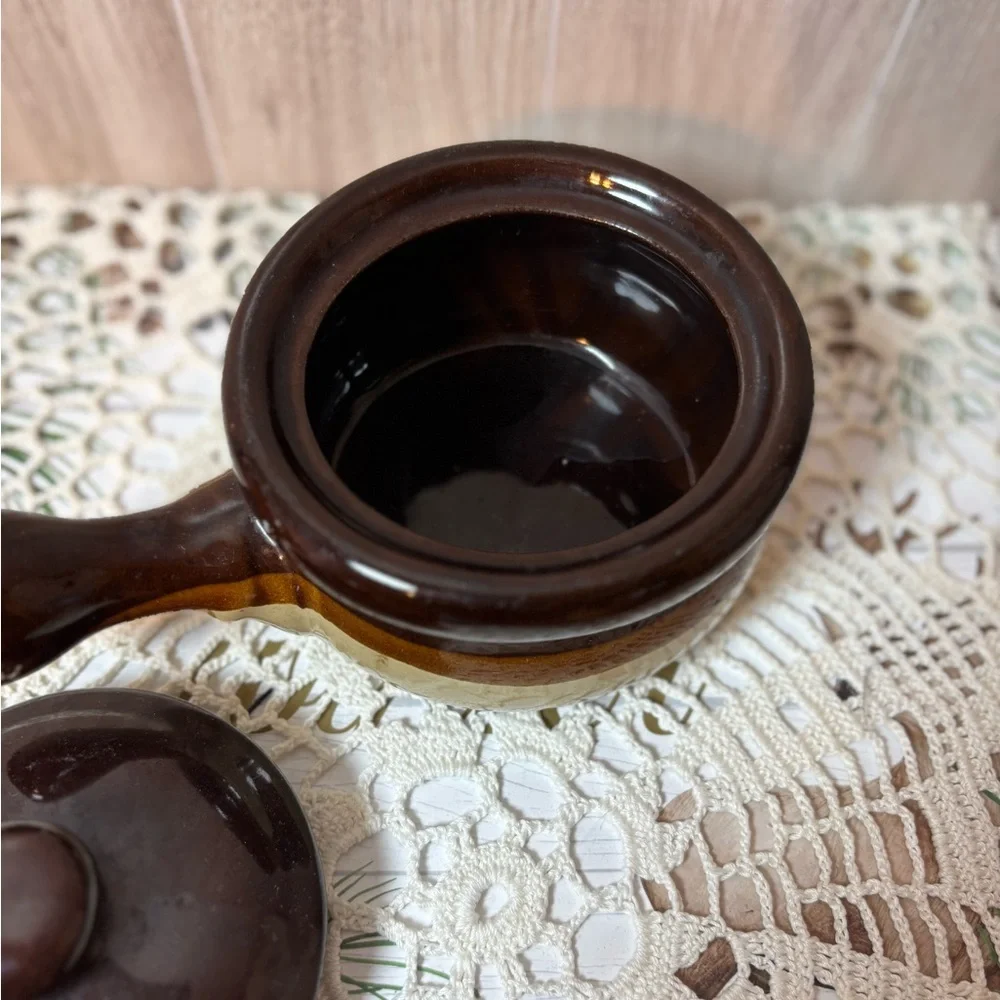 Stoneware Chili French Onion Soup Bowl with Lid And Handle